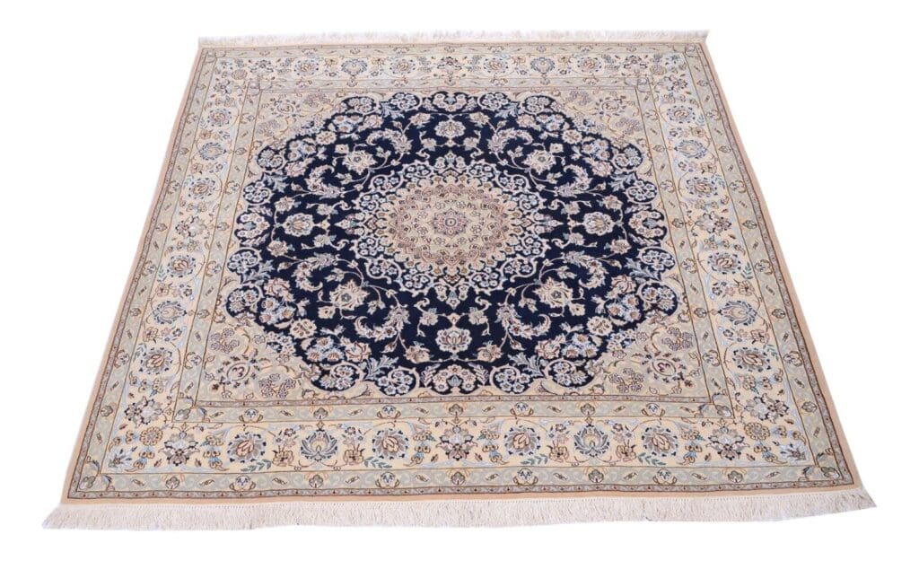 nain-9-la-202-x-203-cm-perserteppich-handgeknupft-floralmotiv Perserteppich Nain 9 La 202 x 203 cm Wolle handgeknüpft