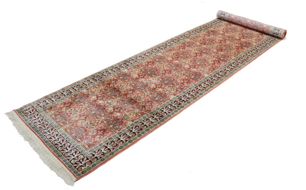 Orientteppich Kashmir 362 x 93 cm Seide handgeknüpft