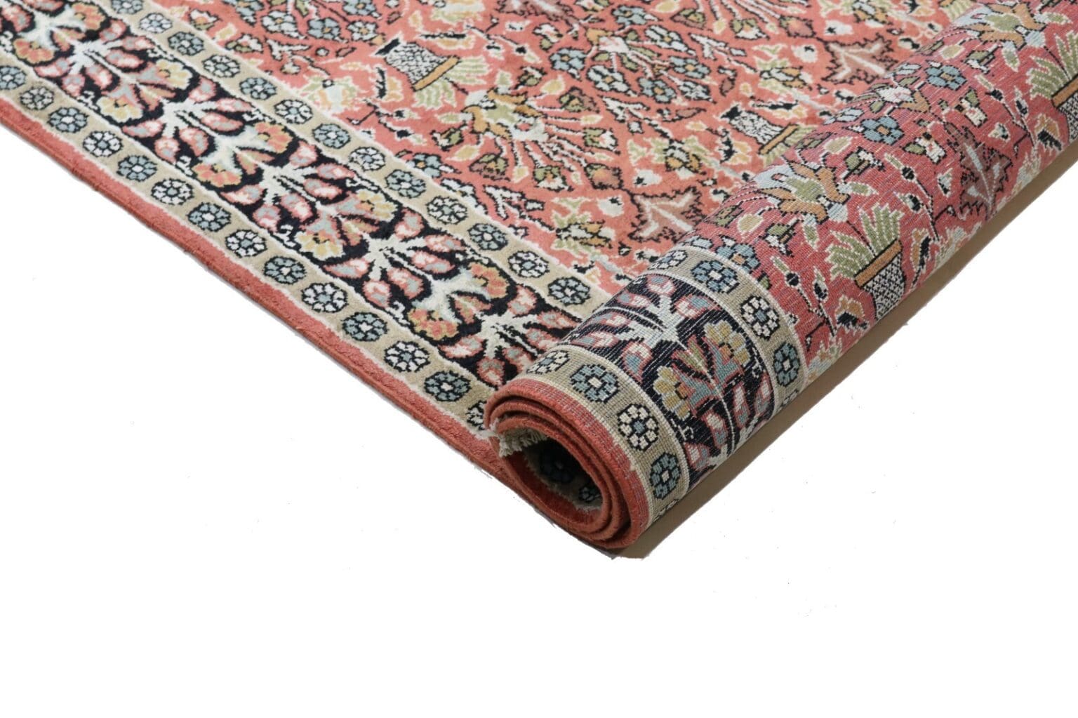 Orientteppich Kashmir 362 x 93 cm Seide handgeknüpft