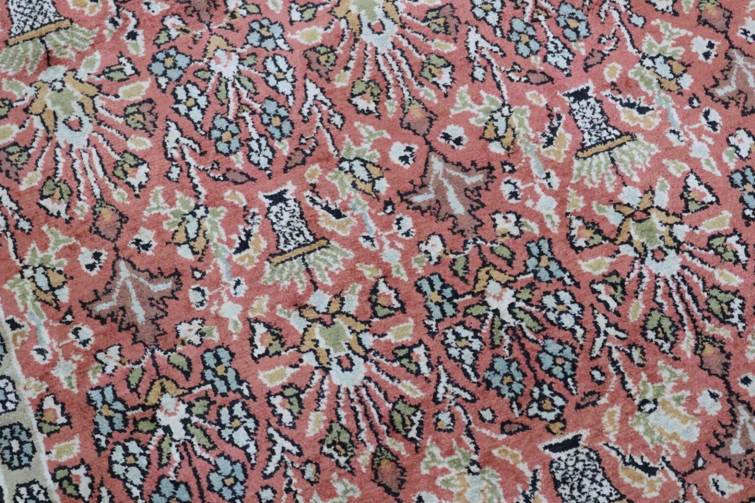 Orientteppich Kashmir 362 x 93 cm Seide handgeknüpft