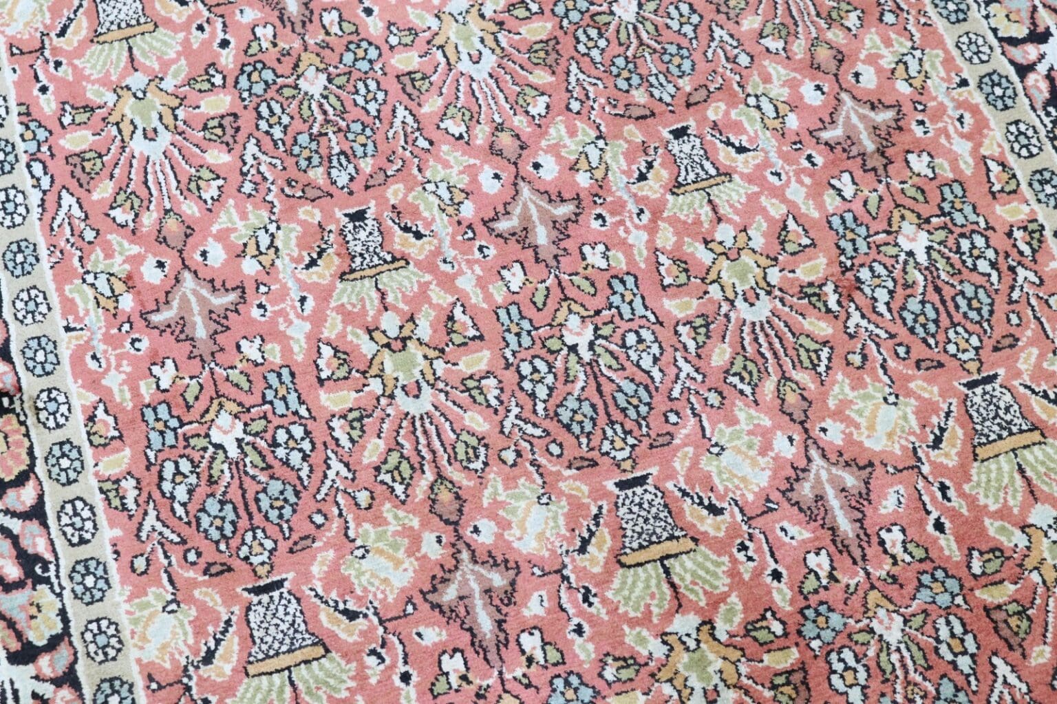 Orientteppich Kashmir 362 x 93 cm Seide handgeknüpft