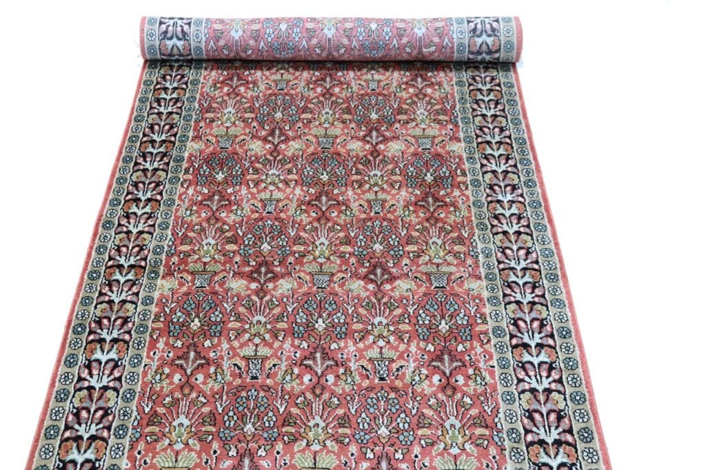 Orientteppich Kashmir 362 x 93 cm Seide handgeknüpft