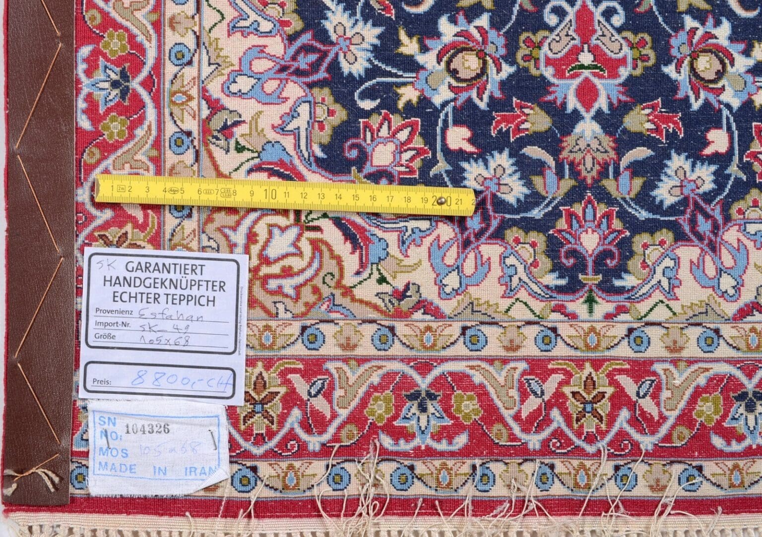 Perserteppich Isfahan 105 x 68 cm Wolle handgeknüpft