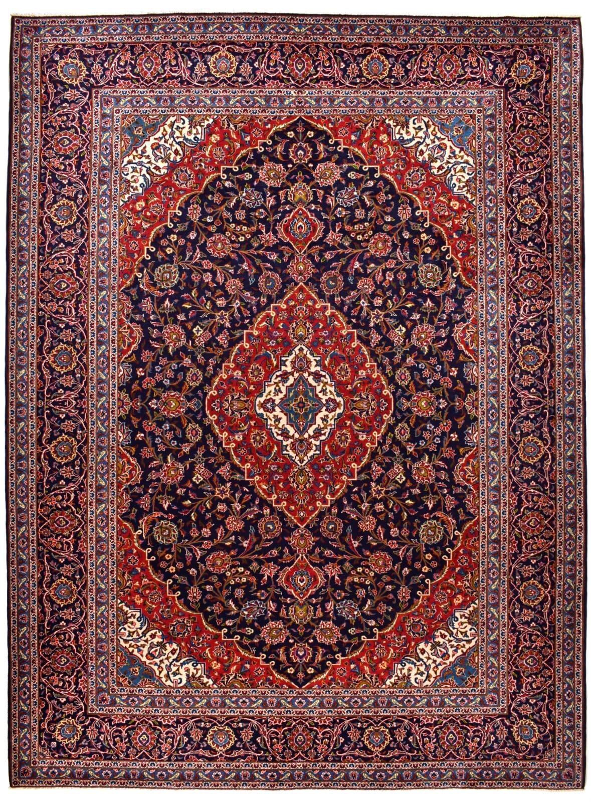 Perserteppich Kashan 395 x 295 cm Schurwolle handgeknüpft
