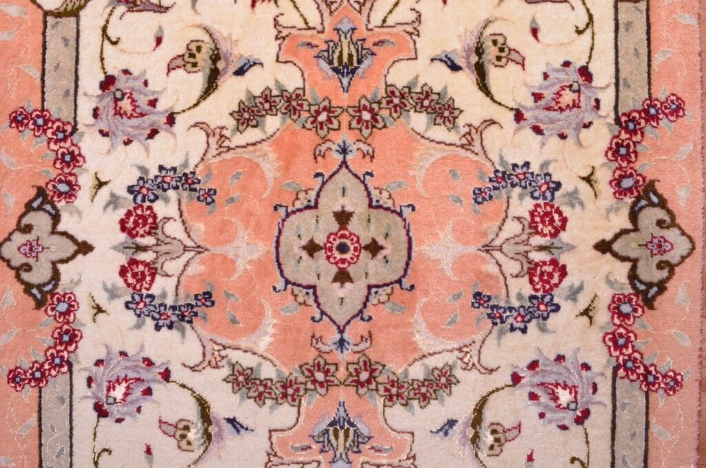 Perserteppich Tabriz 96x62 cm Wolle Seide handgeknüpft