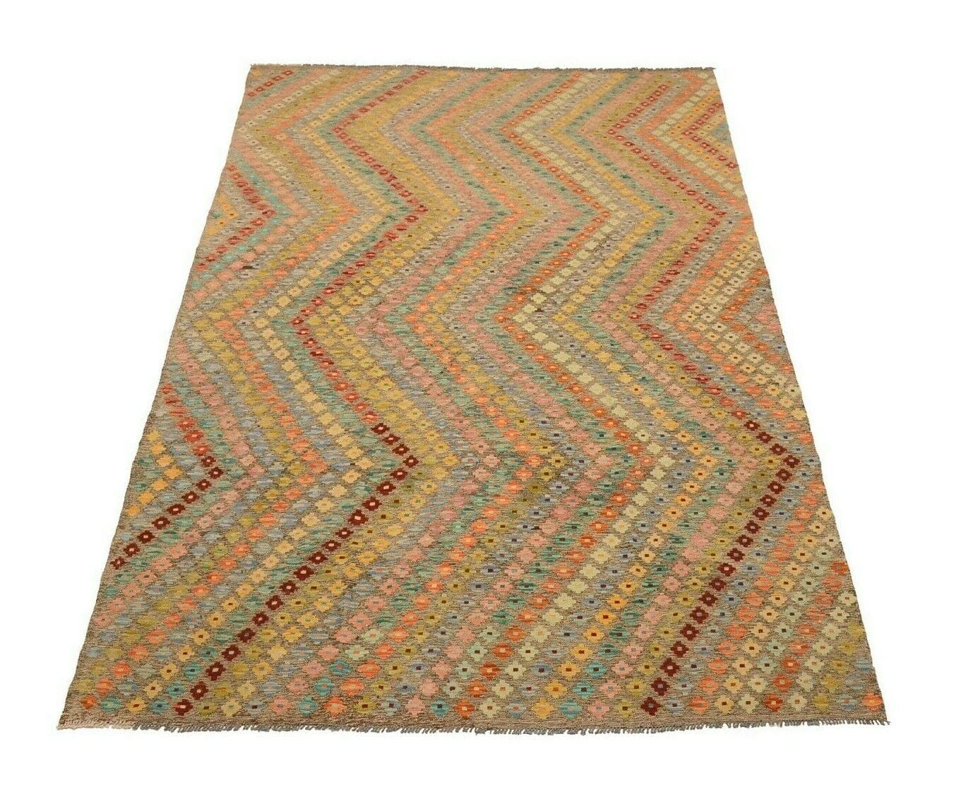 handgewebter-afghan-kelim-303-x-200-cm-in-pastellfarben-orientteppich Orientteppich Afghan 303 x 200 cm Wolle handgewebt