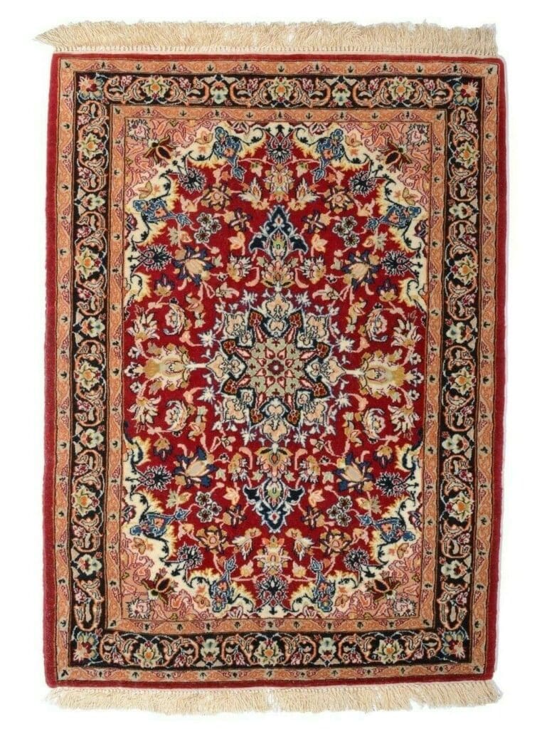 Perserteppich Isfahan 99 x 71 cm Wolle Seide handgeknüpft