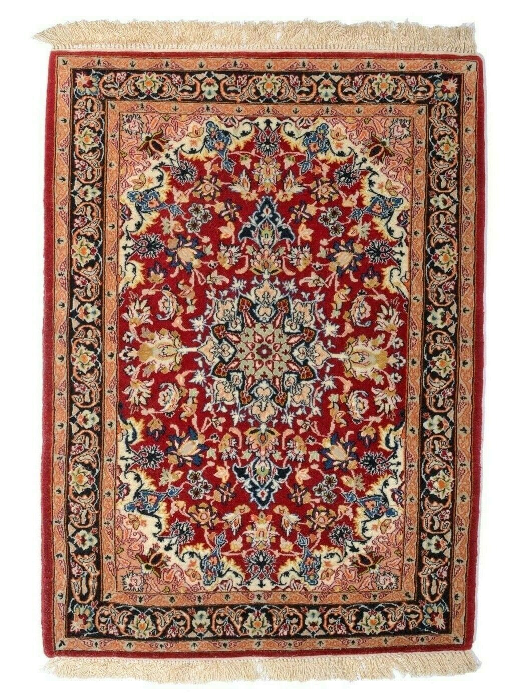 Perserteppich Isfahan 99 x 71 cm Wolle Seide handgeknüpft
