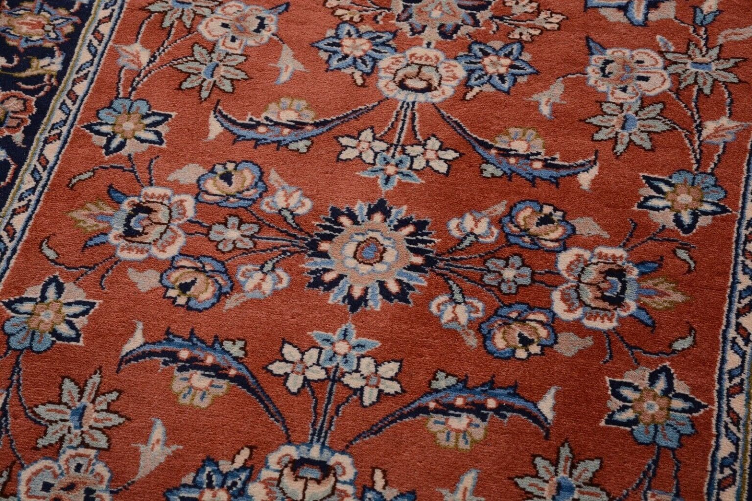 Perserteppich Kashan 295 x 98 cm Wolle handgeknüpft