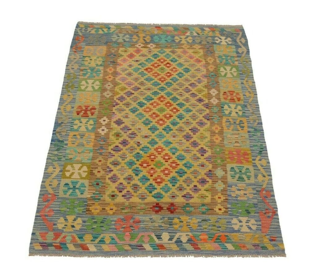 Orientteppich Afghan 182 x 124 cm Wolle handgewebt