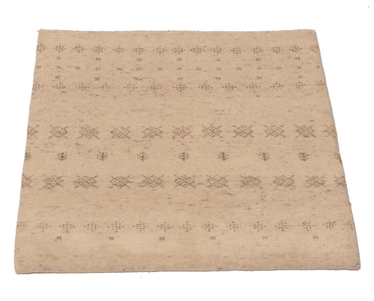 handgeknupfter-orientteppich-gabbeh-69x69-cm-100000-knoten-beige Orientteppich Gabbeh 69 x 69 cm Wolle handgeknüpft