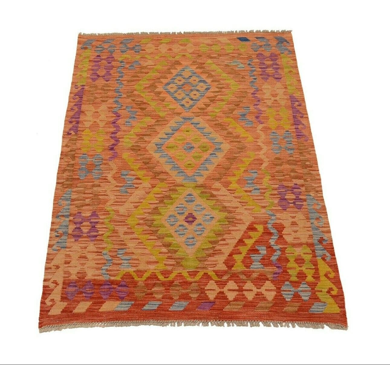 Orientteppich Afghan 150 x 106 cm Wolle handgewebt