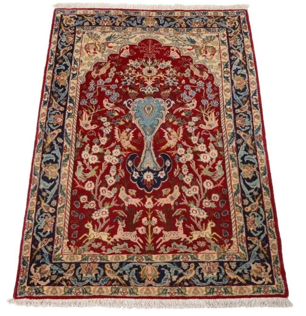 Perserteppich Isfahan 131 x 87 cm Wolle handgeknüpft