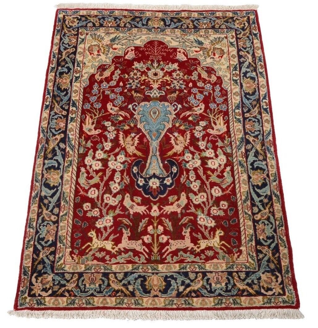 Perserteppich Isfahan 131 x 87 cm Wolle handgeknüpft