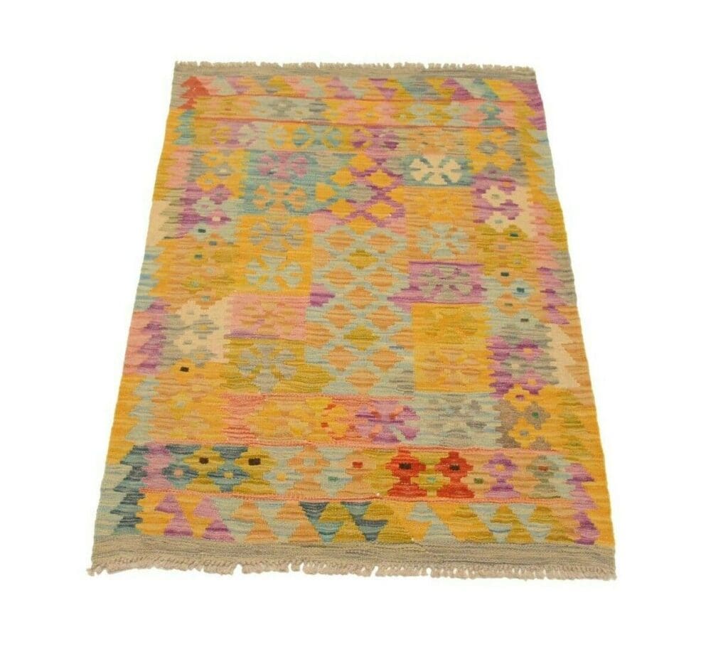 Orientteppich Afghan 121 x 82 cm Wolle handgewebt