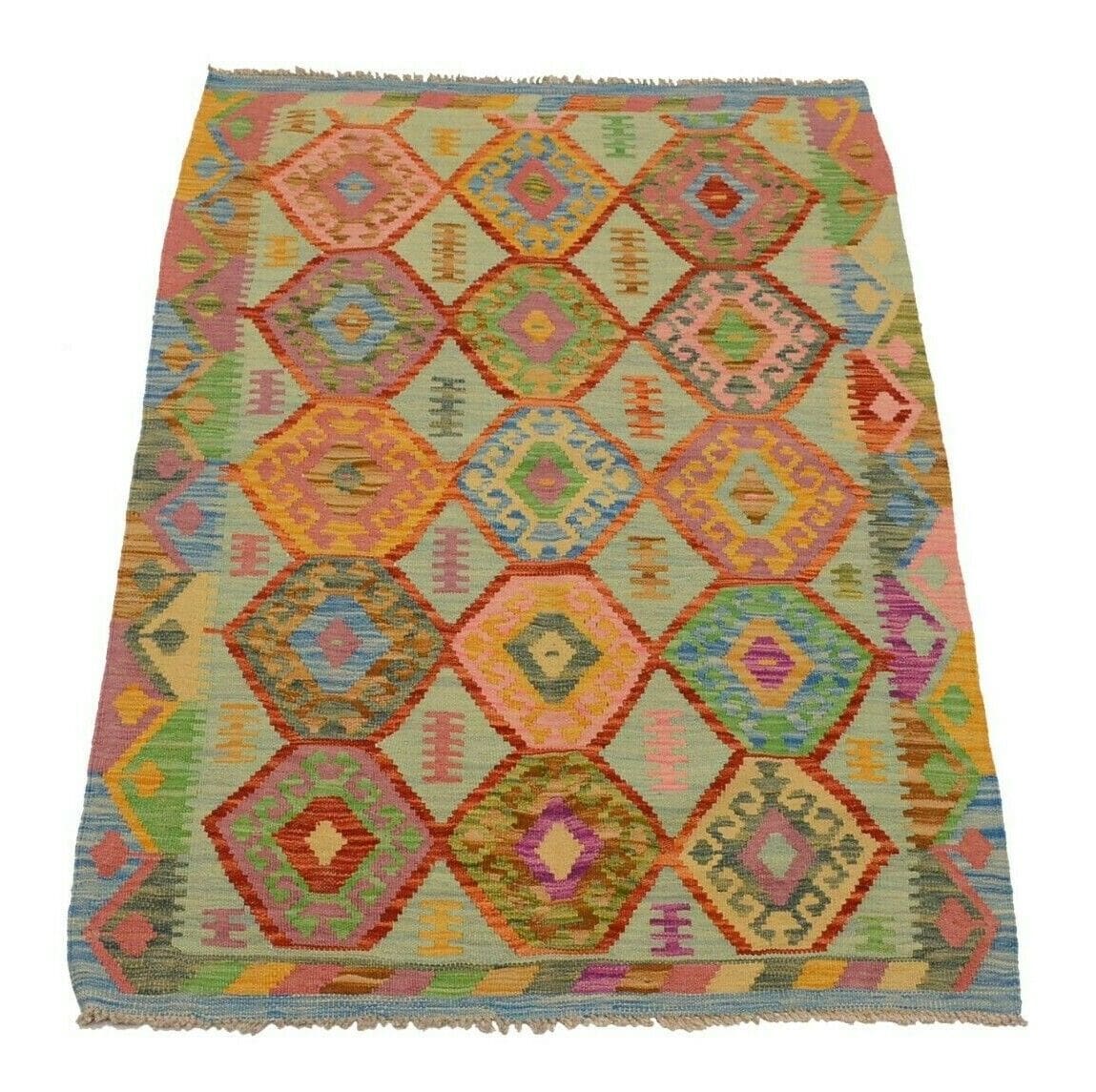 Orientteppich Afghan 152 x 107 cm Wolle handgewebt