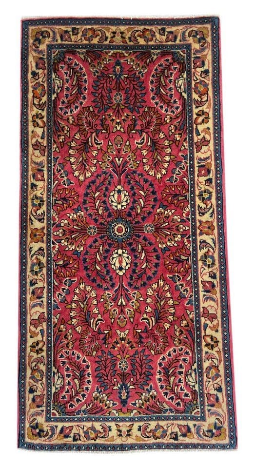 Perserteppich Sarough 136 x 65 cm Wolle handgeknüpft
