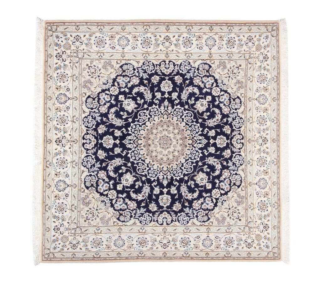 nain-9-la-202-x-203-cm-perserteppich-handgeknupft-floralmotiv-3 Perserteppich Nain 9 La 202 x 203 cm Wolle handgeknüpft