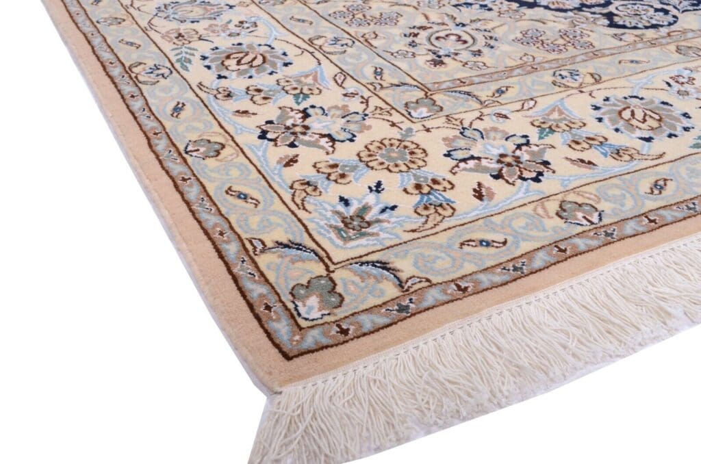 nain-9-la-202-x-203-cm-perserteppich-handgeknupft-floralmotiv-4 Perserteppich Nain 9 La 202 x 203 cm Wolle handgeknüpft