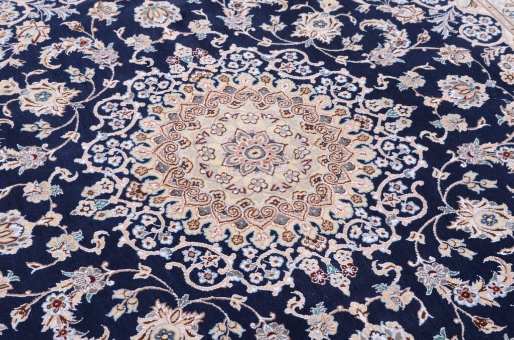 nain-9-la-202-x-203-cm-perserteppich-handgeknupft-floralmotiv-6 Perserteppich Nain 9 La 202 x 203 cm Wolle handgeknüpft