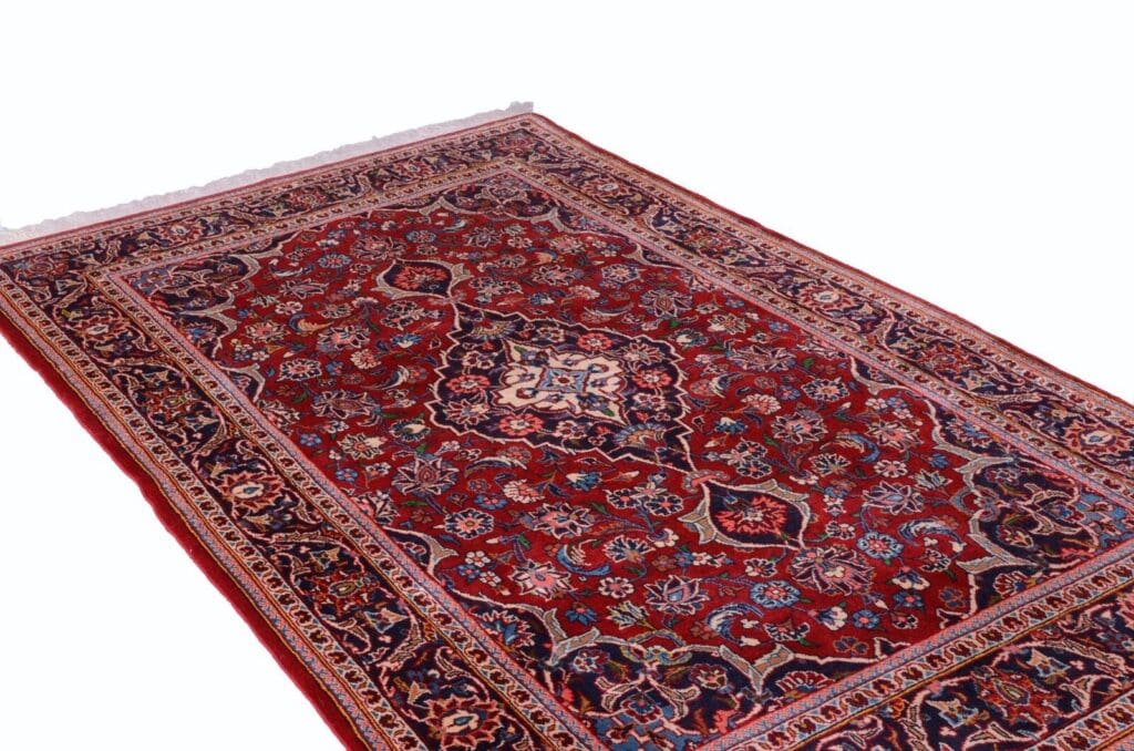 Perserteppich Kashan 222 x 136 cm Wolle handgeknüpft