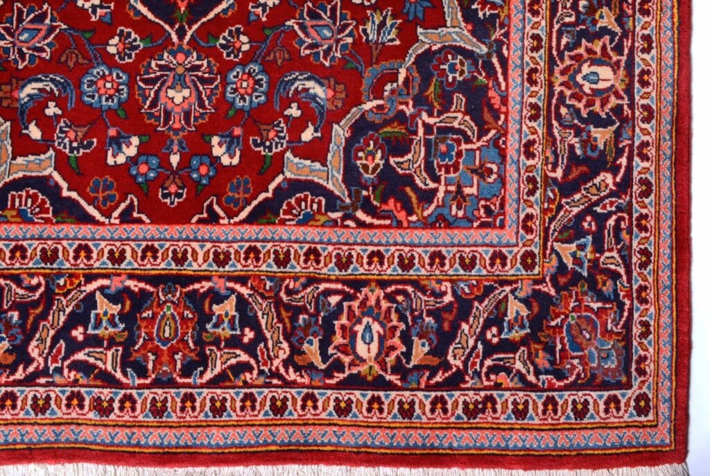 Perserteppich Kashan 222 x 136 cm Wolle handgeknüpft