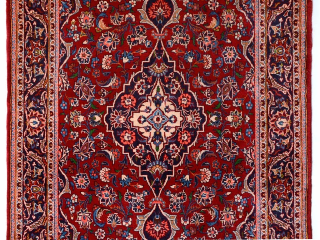 Perserteppich Kashan 222 x 136 cm Wolle handgeknüpft