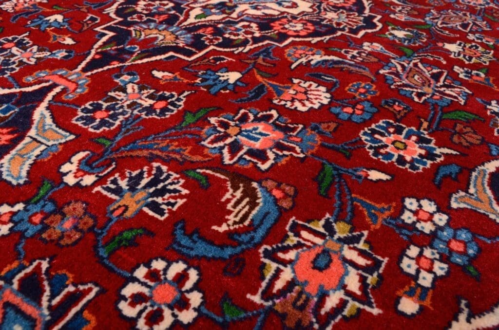 Perserteppich Kashan 222 x 136 cm Wolle handgeknüpft