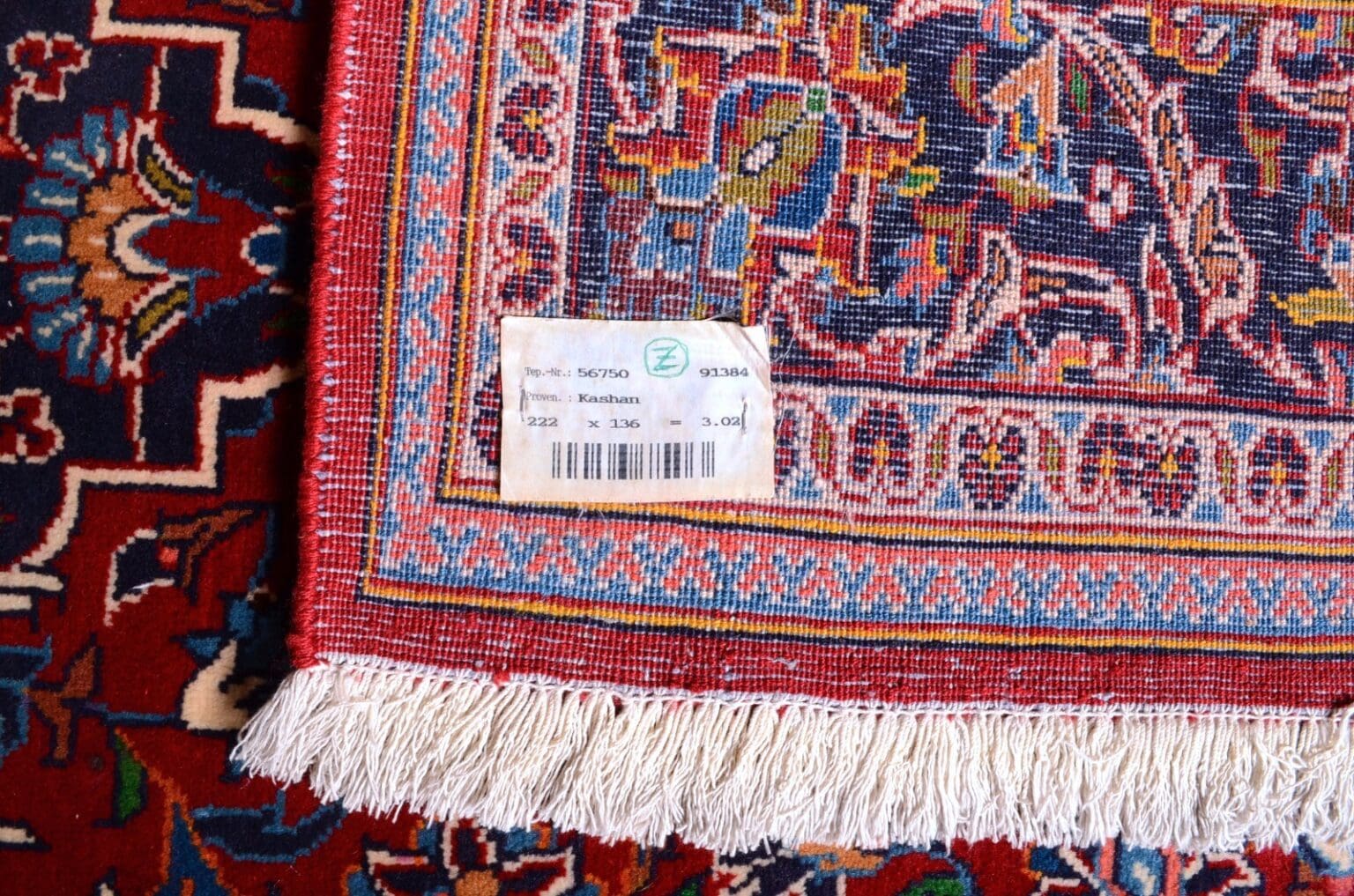 Perserteppich Kashan 222 x 136 cm Wolle handgeknüpft