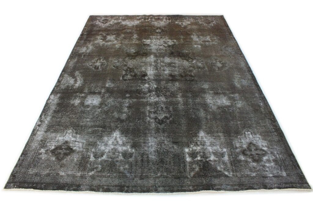handgeknupfter-orientteppich-340x239-cm-grau-schwarz-vintage Orientteppich 340x239 cm Wolle handgeknüpft