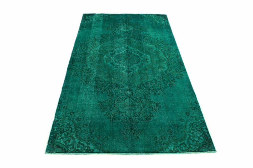 vintage-orientteppich-304x169cm-turkis-grun-handgeknupft Orientteppich 304x169 cm Wolle handgeknüpft