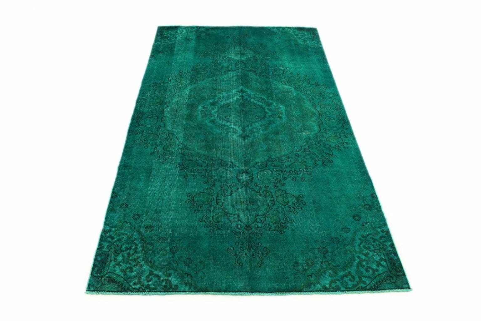 vintage-orientteppich-304x169cm-turkis-grun-handgeknupft Orientteppich 304x169 cm Wolle handgeknüpft