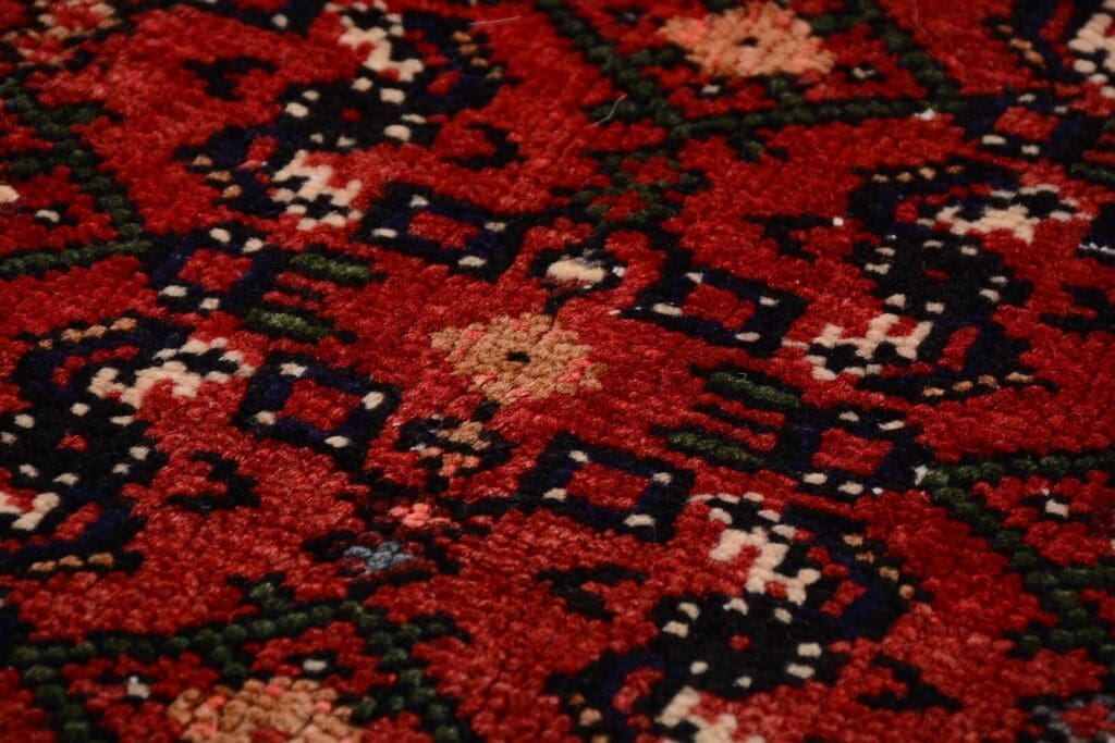 handgeknupfter-orientteppich-308x220-cm-200000-knoten-rot-5 Perserteppich Hosseinabad 308 x 220 cm Wolle handgeknüpft