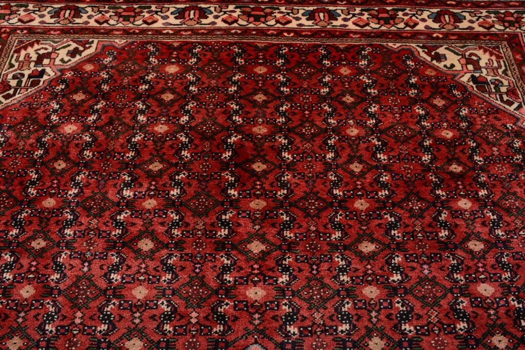 handgeknupfter-orientteppich-308x220-cm-200000-knoten-rot-6 Perserteppich Hosseinabad 308 x 220 cm Wolle handgeknüpft