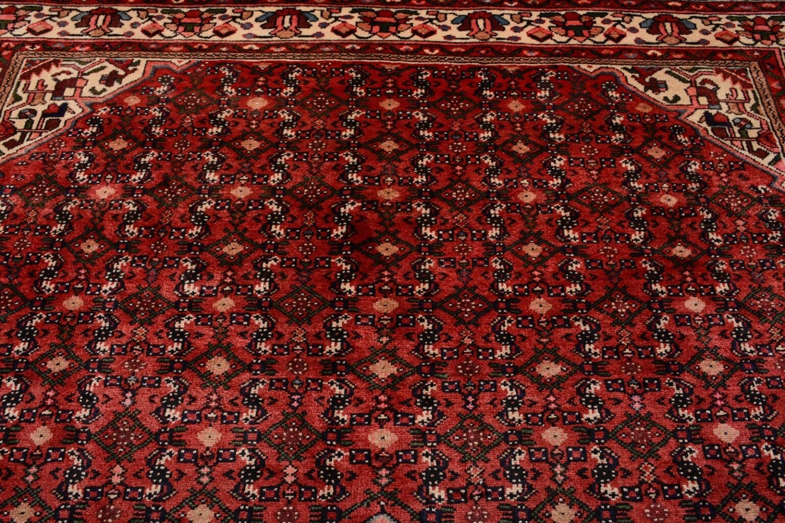 handgeknupfter-orientteppich-308x220-cm-200000-knoten-rot-6 Perserteppich Hosseinabad 308 x 220 cm Wolle handgeknüpft