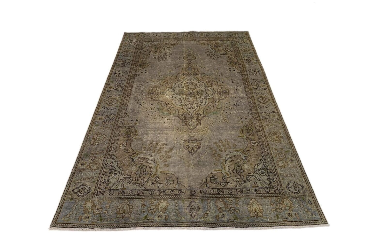 vintage-teppich-beige-299x189-cm-handgeknupft-einzigartiges-design Orientteppich 299 x 189 cm Wolle handgeknüpft