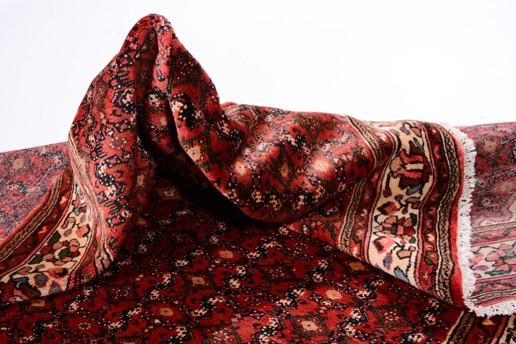 handgeknupfter-orientteppich-308x220-cm-200000-knoten-rot-7 Perserteppich Hosseinabad 308 x 220 cm Wolle handgeknüpft