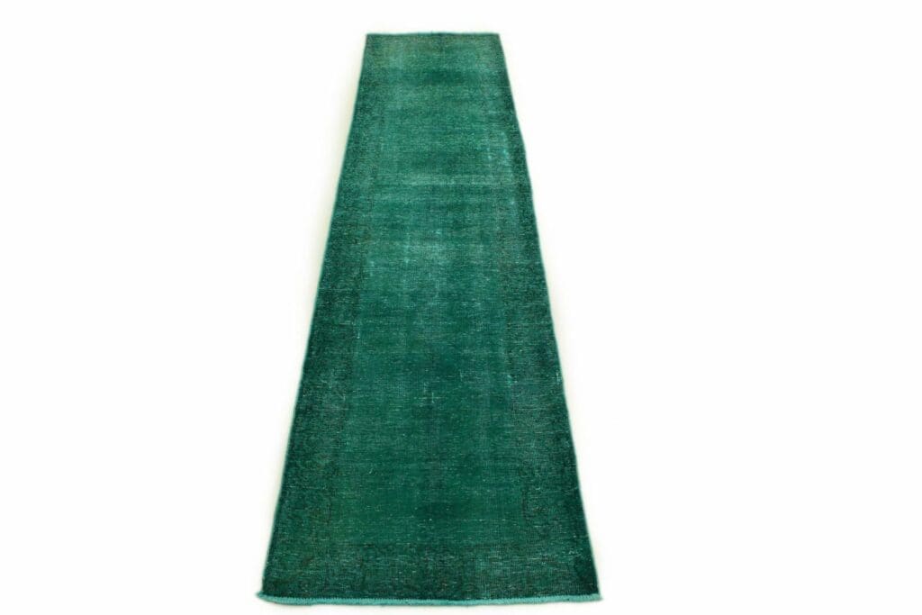 vintage-orientteppich-350x79cm-turkis-grun-handgeknupft Orientteppich 350 x 79 cm Wolle handgeknüpft