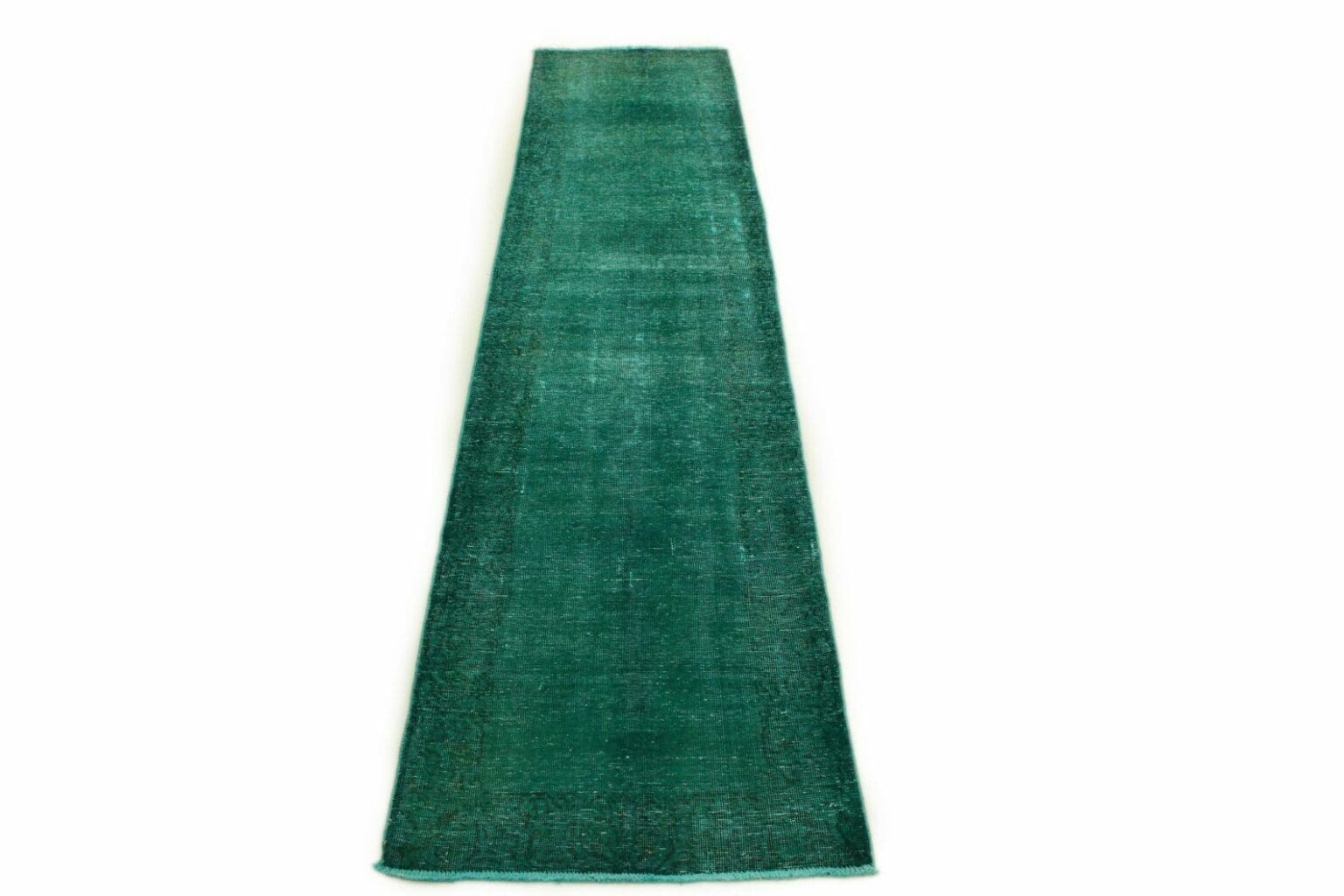 vintage-orientteppich-350x79cm-turkis-grun-handgeknupft Orientteppich 350 x 79 cm Wolle handgeknüpft