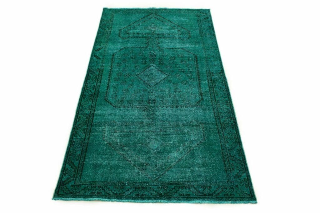 orientteppich-turkis-grun-285x142cm-vintage-design-handgeknupft Orientteppich Türkis Grün 285 x 142 cm Wolle handgeknüpft