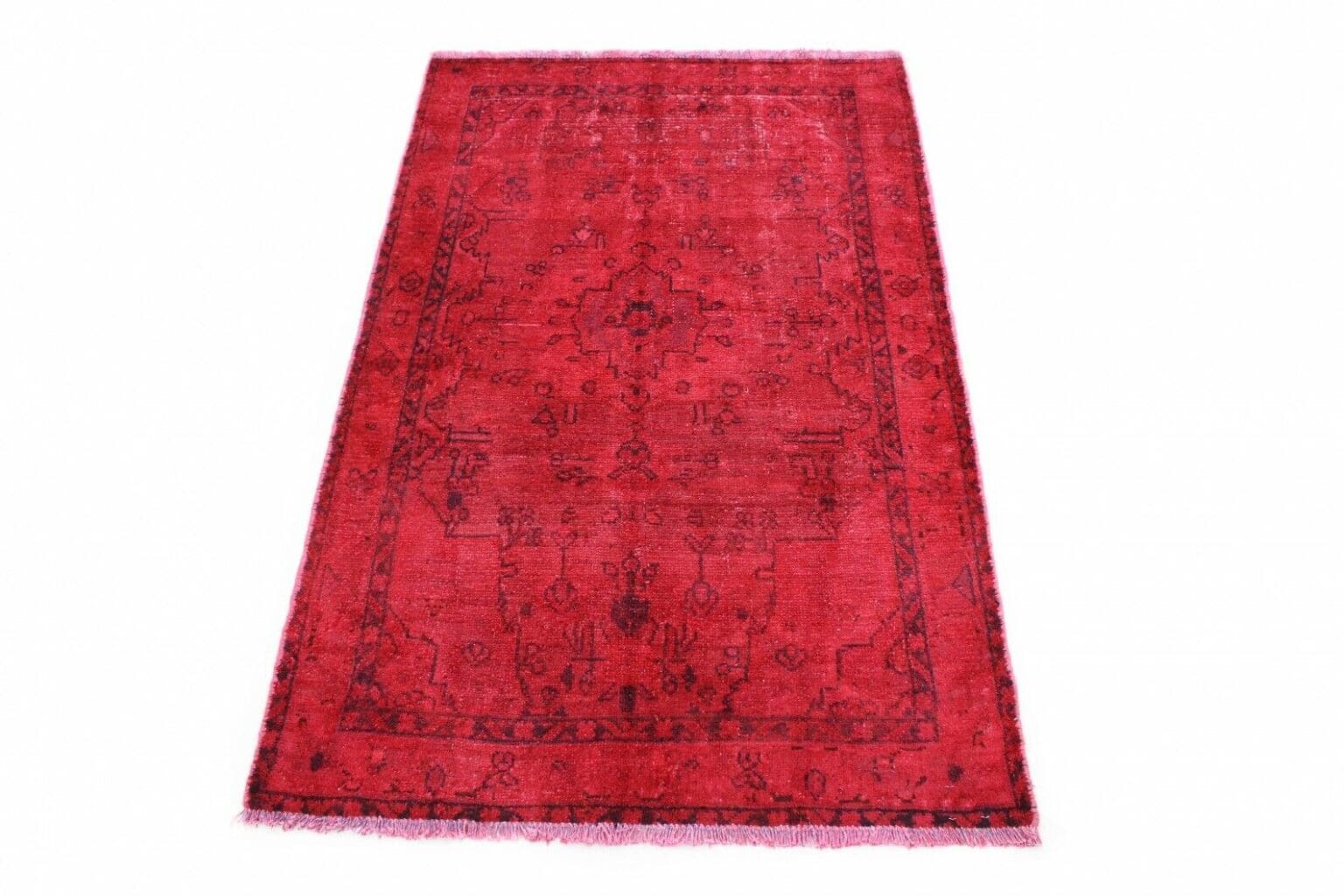 vintage-orientteppich-rot-157x99cm-einzigartiges-design-handgeknupft Orientteppich Orient 157 x 99 cm Wolle handgeknüpft