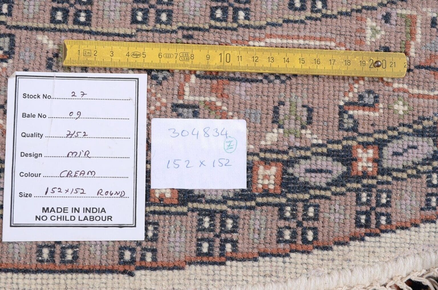 Orientteppich Sarough 152 x 152 cm Wolle handgeknüpft