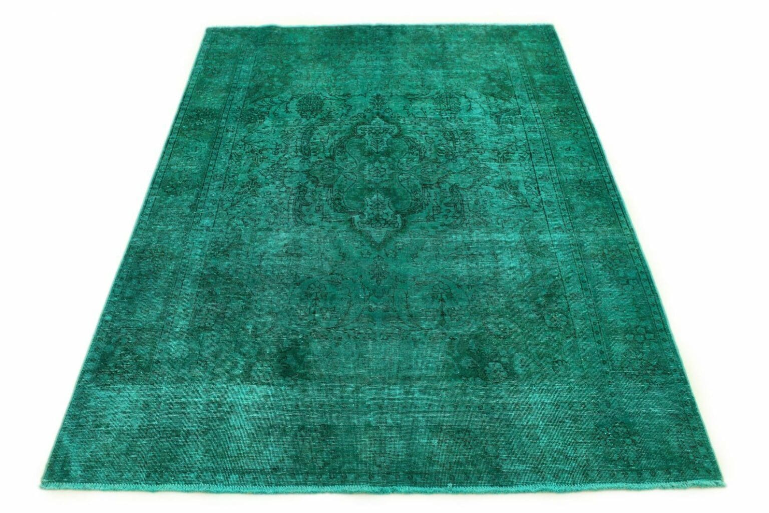 orientteppich-vintage-turkis-grun-286x189-cm-handgeknupft Orientteppich Orient 286 x 189 cm Wolle handgeknüpft