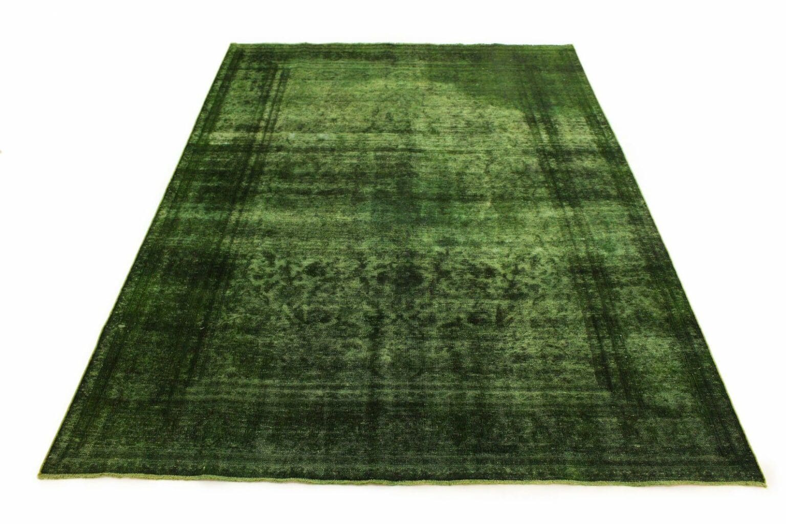 vintage-orientteppich-grun-342x239cm-handgeknupft-einzigartig Orientteppich Orient 342x239 cm Wolle handgeknüpft