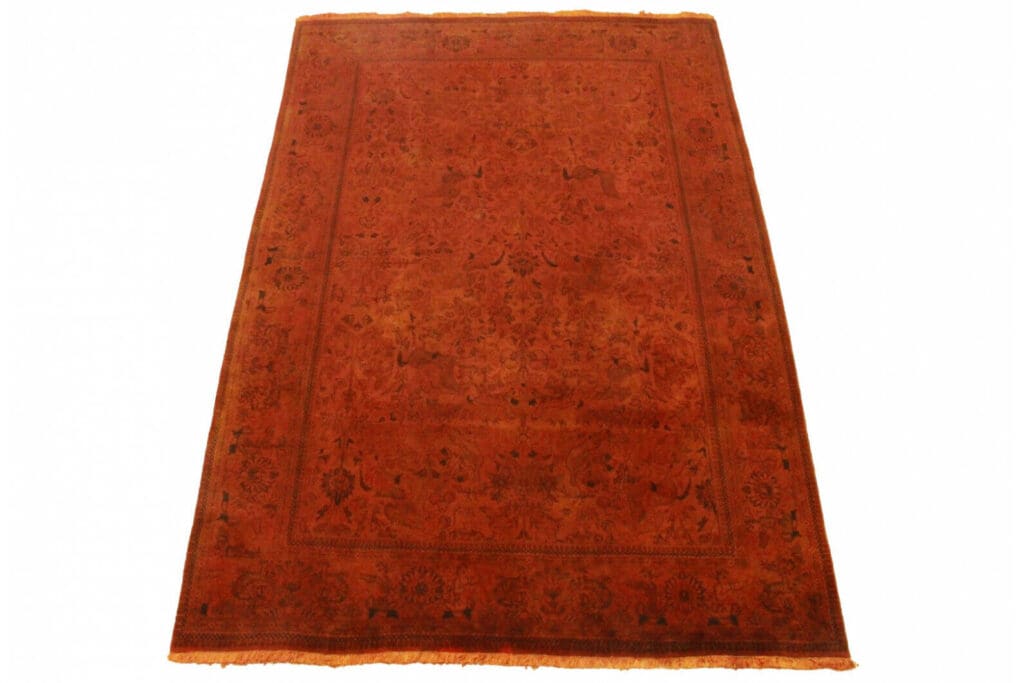 vintage-orientteppich-orange-rost-279x171cm-handgeknupft Orientteppich Orient 279 x 171 cm Wolle handgeknüpft