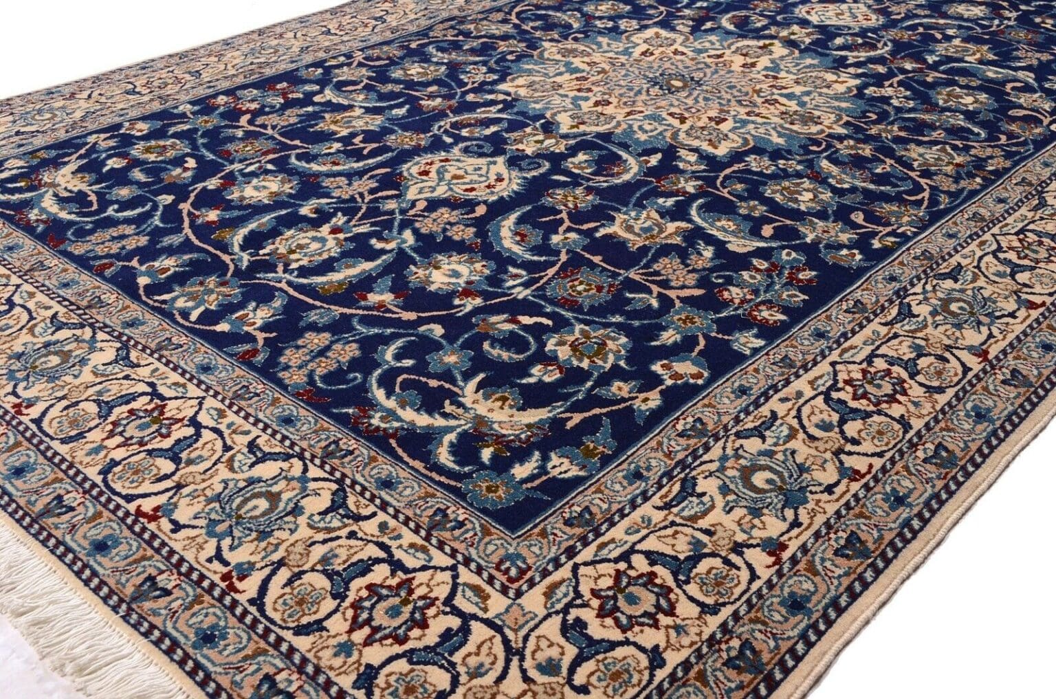 Perserteppich Nain 252 x 158 cm Wolle handgeknüpft