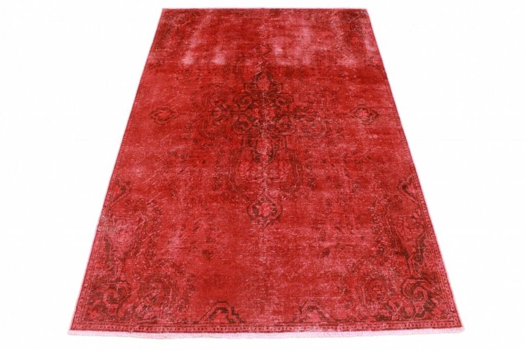 vintage-orientteppich-rot-272x179-cm-handgeknupft-designerstuck Orientteppich 272 x 179 cm Wolle handgeknüpft