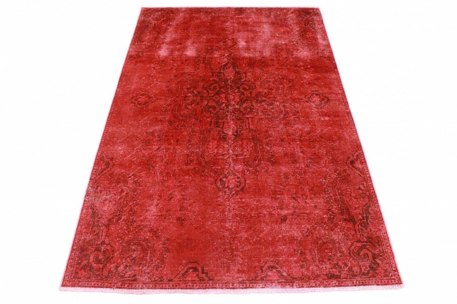 vintage-orientteppich-rot-272x179-cm-handgeknupft-designerstuck Orientteppich 272 x 179 cm Wolle handgeknüpft