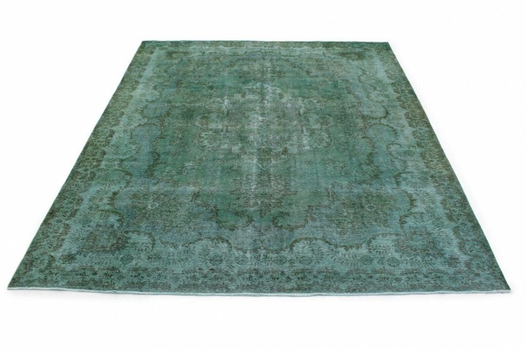 vintage-orientteppich-380x299-cm-in-grun-turkis-handgeknupft Orientteppich Orient 380 x 299 cm Wolle handgeknüpft