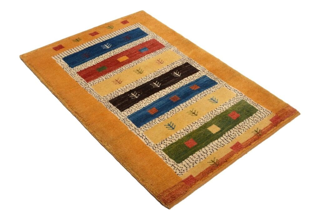 handgeknupfter-gabbeh-teppich-118x86-cm-90000-knoten-neu-1 Perserteppich Gabbeh 118 x 86 cm Wolle handgeknüpft